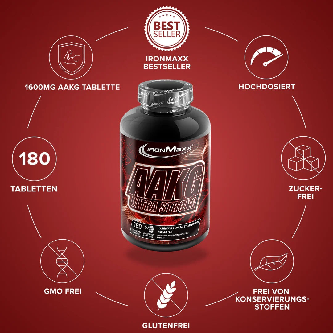 IronMaxx AAKG Ultra Strong, 180 Tabletten